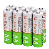 Mr.Batt NiMH AA Rechargeable Batteries Pre-Charged 1600mA (8 Pack)