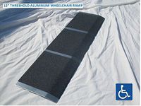 New Aluminum Wheelchair Ramp Threshold 12" X 36" Light Weight