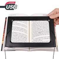 Large Full-Page 3X Magnifying Glass Hands-Free Rectangular Magnifier LED Lighted Illuminated Foldable Desktop Portable for Elder