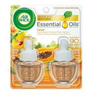 Air Wick Scented Oil Twin Refill Hawaii Exotic Papaya & Hibiscus Flower (2X.67) Oz. (Pack of 3)
