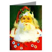 Vintage Jolly Ole Saint Nick Santa wishing you Happy Holidays, Victorian Note Cards Boxed Set