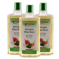 Pure Care Natural Dish Soap, Sulfate-Free Dishwashing Detergent, Septic Safe, Made with Aloe Vera, Soap Berry Extract, and Aromatherapy essential oils 16 ounce (pack of 3)
