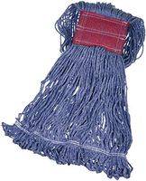 AmazonBasics Loop-End Synthetic Commercial String Mop Head, 5 Inch Headband, Large, Blue, 6-Pack