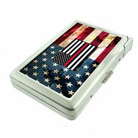 Firefighter D15 Fireman USA American Hero Cigarette Case Lighter Smoking King Size Cigarettes Silver Metal Wallet 4" X 2.75" RFID Protection