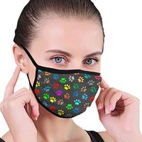 Tcvfg Tshirt Colorful Animal Paw Prints Anti-dust Masks Washable Reusable Masks Balaclava Mask