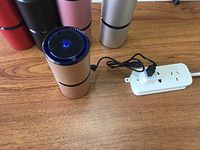 FIGO Air Purifier Portable Cleaner Car Ionizer Air Purifier Removes Dust Cigarette Smoke Haze PM2.5 Bad Odors 5V Dual USB (Gold)