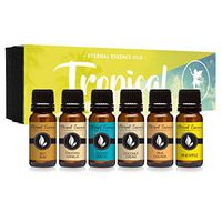 Tropical Gift Set of 6 Premium Grade Fragrance Oils - Coconut Cream, Bay Rum, Pina Colada, Tahitian Vanilla, Ocean Breeze, Pineapple - 10Ml - Scented Oils