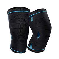 GDEBNJ Knee Brace for Men and Women Compression Sleeve for Arthritis Pain and Support （Blue,L)