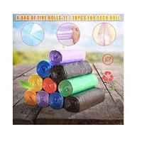 MOVEmen 5 Rolls Disposable Garbage Bag Trash Bags Garbage Bags Small Colored for Home Bathroom Bedroom Toilet Office Biodegradable Trash Bags,Environmental Garbage Bags (Blue)