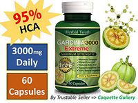 Herbal Youth 3000 mg Daily GARCINIA CAMBOGIA HCA 95% Fat Burners Diet Weight Loss Capsules (60 Capsules / Bottle)
