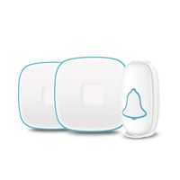 BO YING Wireless Doorbell, Waterproof Door Bell, Chime Kit with Sound and LED Flash, Operating at 1000ft Range with 38 Melodies to Choose, 4 Level Volume, 1 Push Button(Battery included)& 2 Receivers