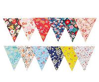 WallyE Mint Floral Printed Vintage Tea Party Supplies Wildflower Floral Pennant Banner