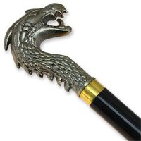 Ancient Dragon Head Walking Cane - Cast Aluminum Top