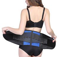 Back Brace Support Belt for Men and Women - Adjustable Lumbar Lower Back Support Massage Brace Self-Heating Magnetic Therapy Belt - Helps Relieve Lower Back Pain and Stress Size S Black and Blue