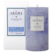 Aroma Naturals Essential Oil Scented Pillar Candle, Tranquility, 2.75 Inch X 5 Inch, Lavender, 1 Pound