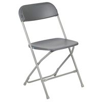Flash Furniture HERCULES Series Gray Plastic Folding Chairs | Set of 2 Lightweight Folding Chairs