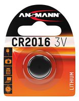 ANSMANN CR2016 Coin Cell Button Cell Battery with high Capacity for Door Opener, Clocks, radios, Remote Controls, Telephones, etc. (1-Pack)
