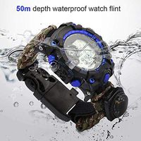 Survival Paracord Bracelet Watch, Survival Bracelet Kit Multi-Function Waterproof Rescue Watch Including Rope Whistle Watch Compass Blade Fire Starter,2packa