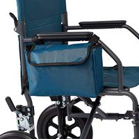 Medline Side Bag for Transport Chair, Waterproof Accessory Bag for Transport Wheelchairs is Made of Durable Nylon Material, Teal