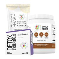 Reset360 Basic Detox Kit Including Daily Fiber, Detox Essentials, Vanilla Protein Powder All-in-One Meal Replacement Shake