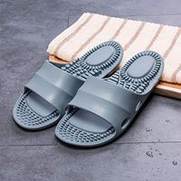 ADAHX Acupressure Massage Slippers, PVC Therapeutic Reflexology Sandals for Foot Acupoint Massage Shiatsu Arch Pain Relief Couple Slippers, Fit Men/Women,Gray,39/40