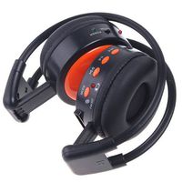 KINGZER Digital Wireless Stero Headphone FM SD/TF Music Player MP3 WMA WAV Orange
