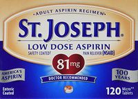 St. Joseph Low Dose Aspirin-- 81 mg - 120 Tablets by St. Joseph