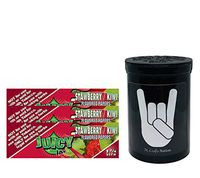 Herb Airtight Container Fresh Kettle with Juicy Jay's Strawberry Kiwi 1.25 Flavored Hemp Rolling Papers 3 Count DC Crafts Nation- Metal