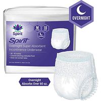Healthy Spirit Overnight Super Absorbent Incontinence Underwear, Medium, 18 Count