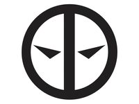 Deadpool Symbol - Cross Swords 2 - Black Decal - 5" tall decal laptop tablet skateboard car windows sticke