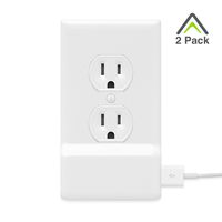 2 Pack SnapPower USB Charger Outlet Wall Plate Cover - No Batteries Or Wires - Installs In Seconds - (Duplex, White)