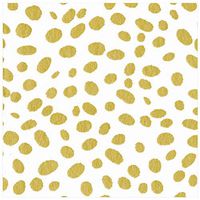 Caspari Spots Paper Linen Dinner Napkins in Gold, Two Packs of 12