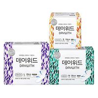 DAYWITH Fresh Thin Sanitary Pads 3 Set Ultra Slim (Large 10ea + Regular 10ea + Long Liner 20ea) - Anti Leak, Power Absorbtion, Soft Cotton Refreshing & Comfor Feeling