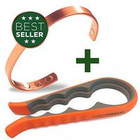 Earth Therapy, The Original Pure Copper Magnetic Bracelet and Jar Lid Opener Combo - Wellbeing Pack for Men and Women