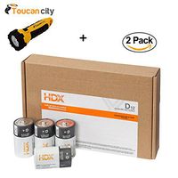 Toucan City LED Flashlight and HDX Alkaline D Battery (12-Pack) (Case of 2) 7111-12S
