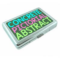 Concrete Pictorial Abstract Em1 Hip Silver Cigarette Case Id Holder Metal Wallet 4" X 2.75" RFID Protection