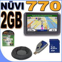 Garmin Nuvi 770 Portable GPS Vehicle Navigation System w/ 4.3" LCD Widescreen (0100065702) BeanBag 2GB SD BigVALUEInc Accessory Saver Bundle + MORE