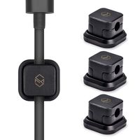 Sinjimoru Magnetic Cable Clips, Multipurpose Cable Management for Car and Office Supplies, Self Adhesive Cable Organizer Clip. Magnetic Cable Holder, Black [3 Pack]