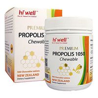 Hi Well Premium Bee Propolis 1050mg 500 Chewable Tablets New Zealand Bee Immune Support Vitamins Minerals & Antioxidants