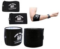 Grip Power Pads Elbow Compression Sleeve (2 Count) Golf Elbow Brace Weightlifting Sleeve Tennis Strap Arthritis & Tendonitis Pain Relief Workout Arm Support Sleeve (Black, Small 8"-8.75")