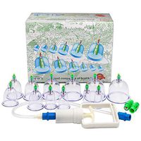Chinese Acupuncture Cupping Set, 12 Cups Professional Cupping Kit with Extension Tube for Body Massage and Pain Relief