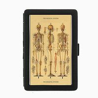Perfection In Style Black Color Metal Cigarette Case D-013 The Skeletal System Decorative Decoupage Vintage Retro Style