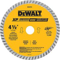 DEWALT Diamond Blade, Dry or Wet Cutting, Continuous Rim, 7/8-Inch Arbor, 4-1/2-Inch (DW4701)