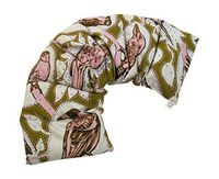 LOVEwrap Neck & Shoulder Wrap - Microwavable Unscented Heat Pad - 6 x 23 - Flax Seed Natural - Hot Cold Therapy Soothes Muscles Pain Relief - Relaxation Warming - Pink Beige Bird Parrot Nature