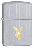 Custom Personalized Brass Playboy Bunny Satin Chrome Windproof Lighter Free Engraving #29777