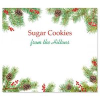 Classic Spruce Personalized Christmas Goodie Labels- Set of 36, Large Self-Adhesive, Flat-Sheet Treat Labels