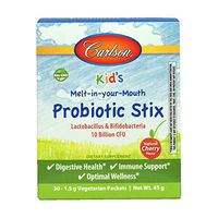 Kid's Probiotic Stix, Melt-in-Your-Mouth, 10 Billion CFU, Lactobacillus & Bifidobacteria, Digestive and Immune Support, Natural Cherry Flavor, 30 Single-Serving Packets