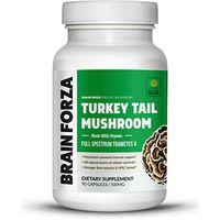 Brain Forza Organic Turkey Tail Mushroom Immune System & Liver Support, Non-GMO, Vegan, Organic, 90 Capsules
