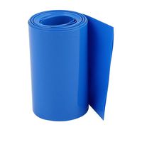 uxcell 95mm Flat Width 5.1M Length PVC Heat Shrink Tube Blue for 18650 Battery Pack