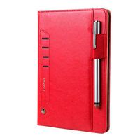 Samsung Galaxy Tab A 10.5 inch 2018 SM-T590/T595 Tablet Case with S Pen Holder, Businda PU Leather and Document Card Slots for Women Girls, Red